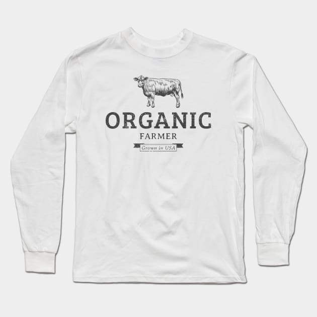 Organic Farmer Cow Long Sleeve T-Shirt by Tip Top Tee's